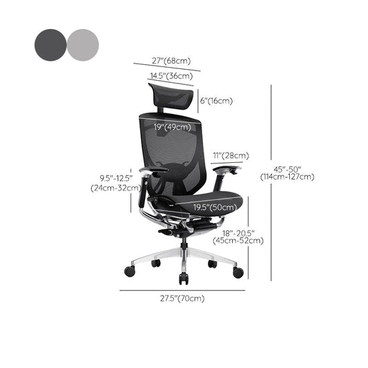 Silla de oficina moderna altura de asiento ajustable brazos extraíbles silla giratoria con ruedas