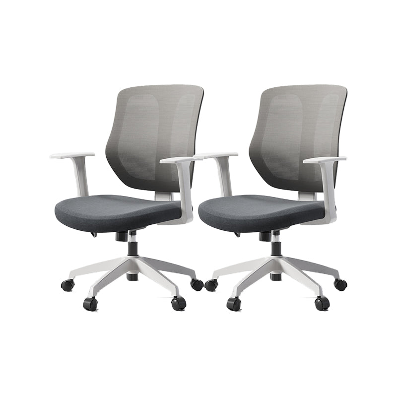 Silla de oficina moderna altura del asiento ajustable brazos fijos silla giratoria con ruedas