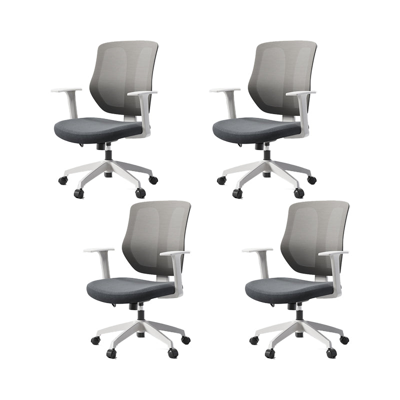 Silla de oficina moderna altura del asiento ajustable brazos fijos silla giratoria con ruedas