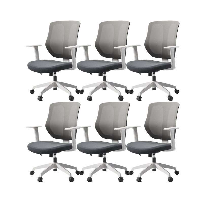 Silla de oficina moderna altura del asiento ajustable brazos fijos silla giratoria con ruedas