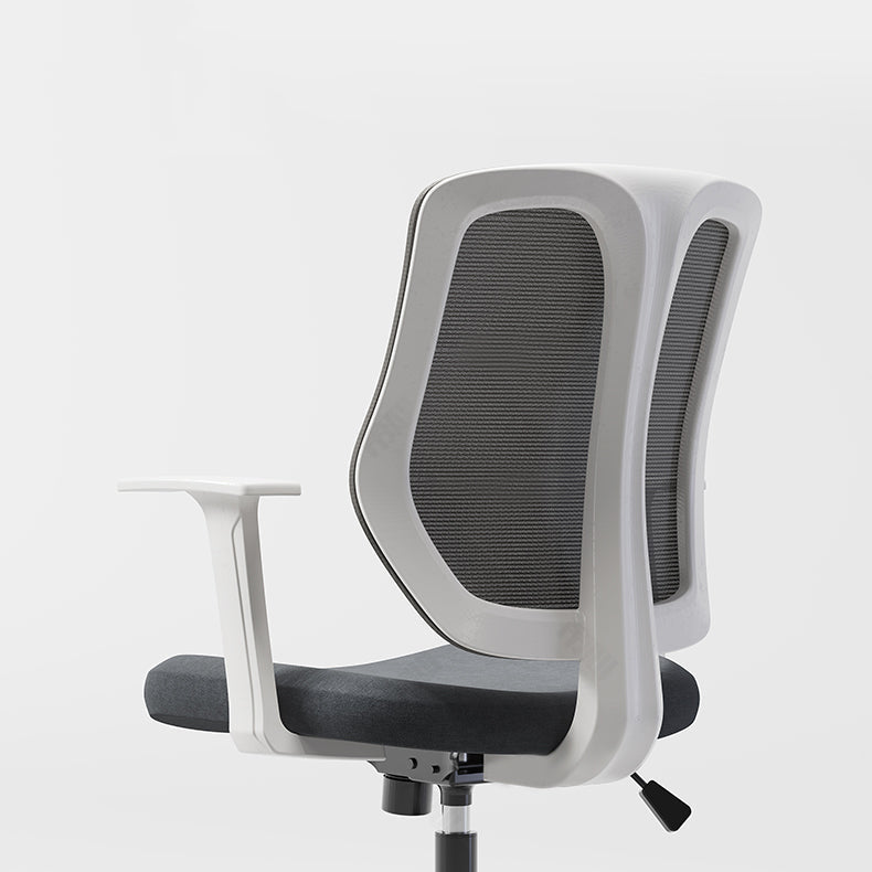 Silla de oficina moderna altura del asiento ajustable brazos fijos silla giratoria con ruedas