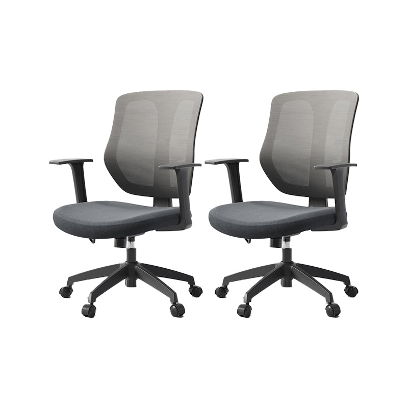 Silla de oficina moderna altura del asiento ajustable brazos fijos silla giratoria con ruedas