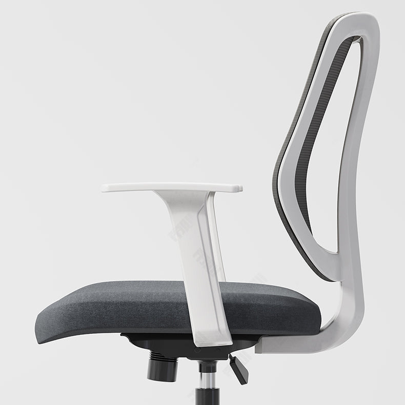 Silla de oficina moderna altura del asiento ajustable brazos fijos silla giratoria con ruedas