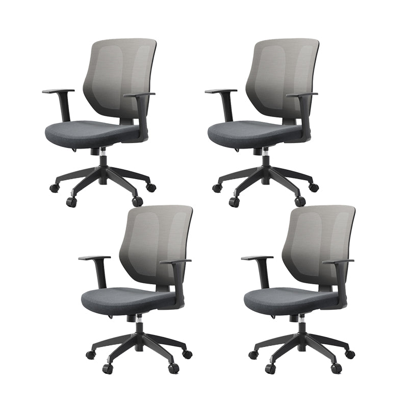 Silla de oficina moderna altura del asiento ajustable brazos fijos silla giratoria con ruedas
