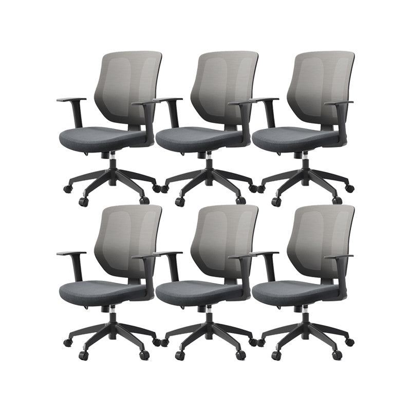 Silla de oficina moderna altura del asiento ajustable brazos fijos silla giratoria con ruedas