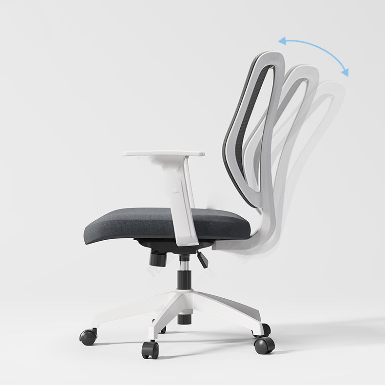 Silla de oficina moderna altura del asiento ajustable brazos fijos silla giratoria con ruedas