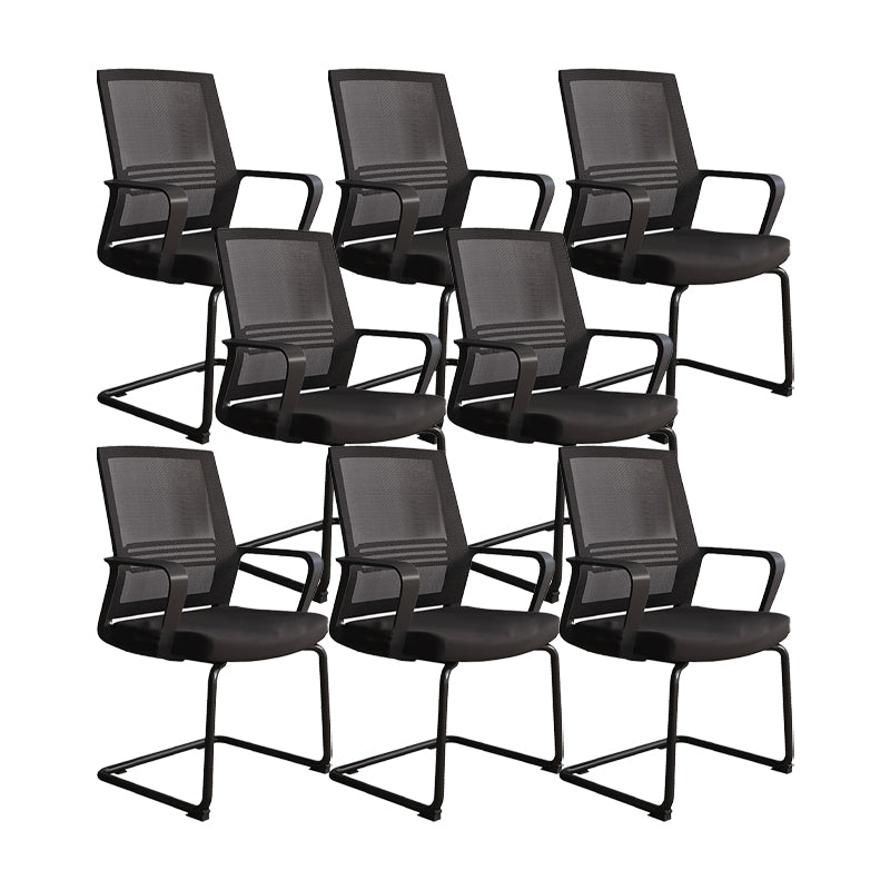 Moderne stoel geen wielen vaste armen gestoffeerd geen pijnlijke bureaustoel