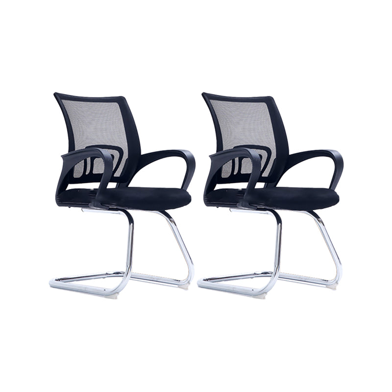 Moderne stoel geen wielen vaste armen gestoffeerd geen pijnlijke bureaustoel