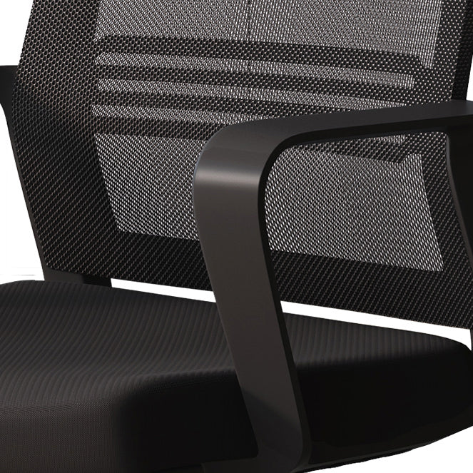 Moderne stoel geen wielen vaste armen gestoffeerd geen pijnlijke bureaustoel