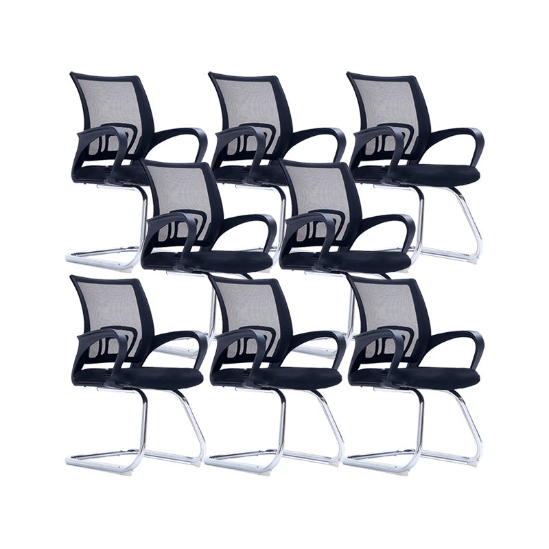 Moderne stoel geen wielen vaste armen gestoffeerd geen pijnlijke bureaustoel