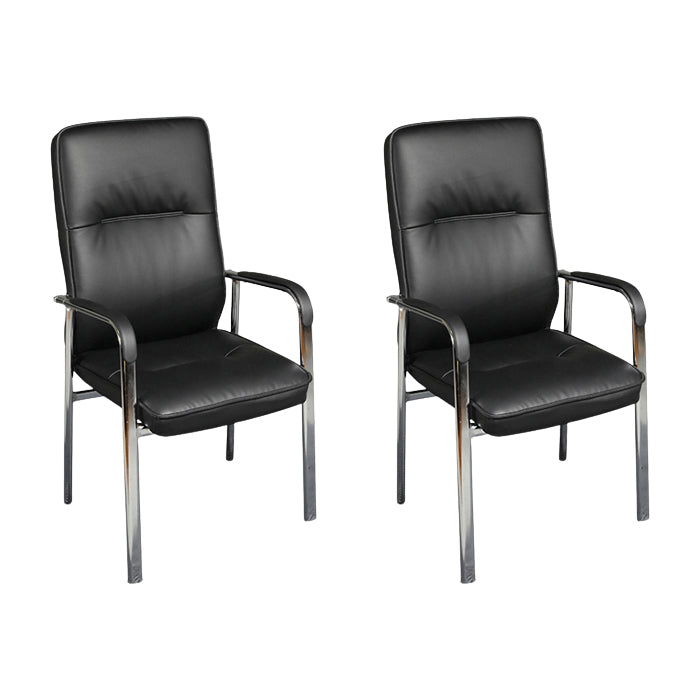 Estilo moderno silla de oficina de armas fijo silla de cuero para tareas para oficina