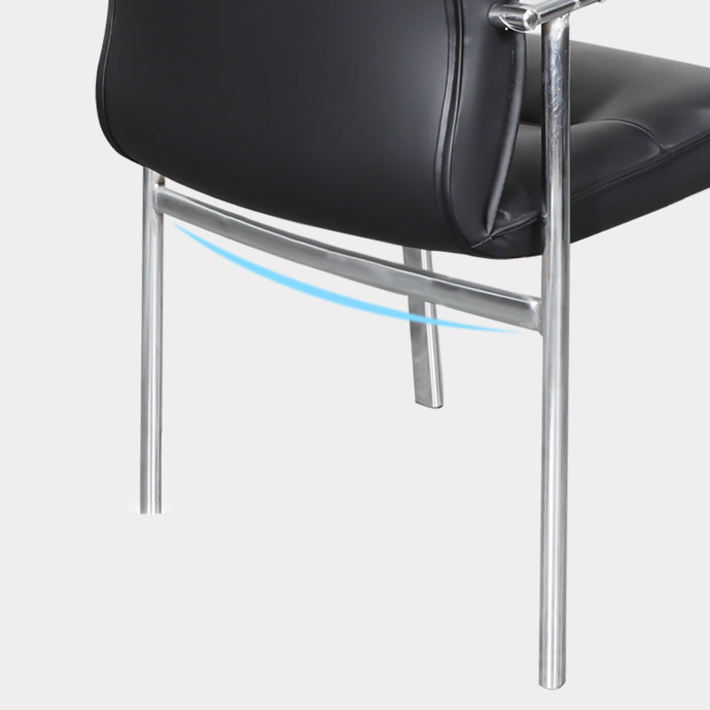 Estilo moderno silla de oficina de armas fijo silla de cuero para tareas para oficina