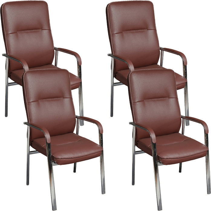 Estilo moderno silla de oficina de armas fijo silla de cuero para tareas para oficina