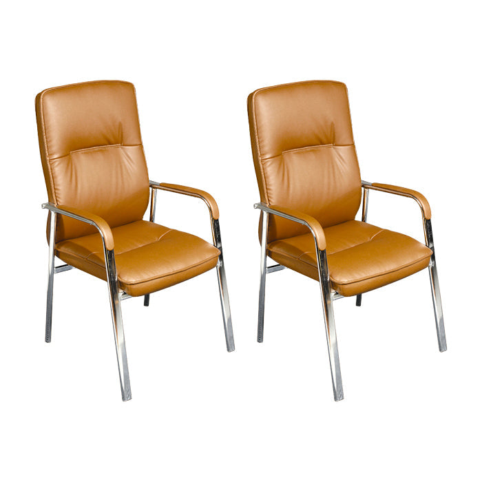 Estilo moderno silla de oficina de armas fijo silla de cuero para tareas para oficina