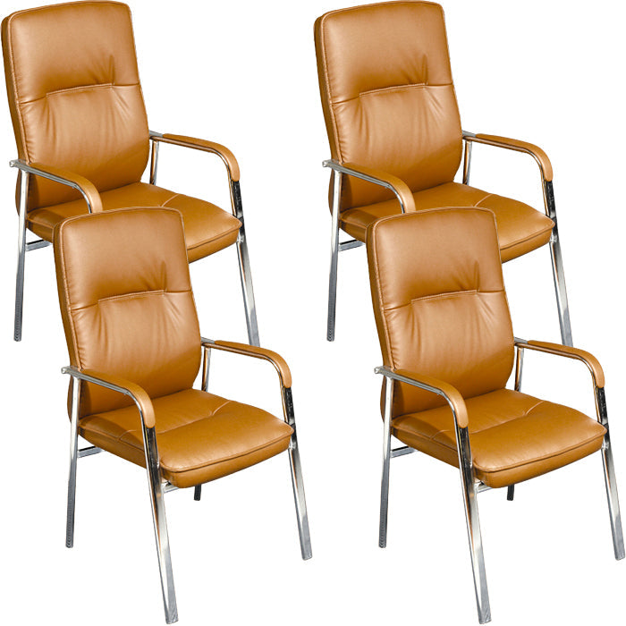 Estilo moderno silla de oficina de armas fijo silla de cuero para tareas para oficina