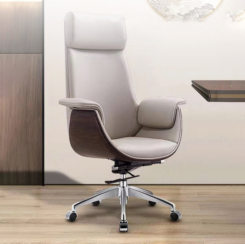 Modern Executive Chair Adjustable Back Height Office Chair with Wheels Dark Gray 1 Piece Clearhalo 'furn' 'furn_office_chair' 'Furniture' 'Office Chairs' 'Office Furniture' 'office_chair' 6753854