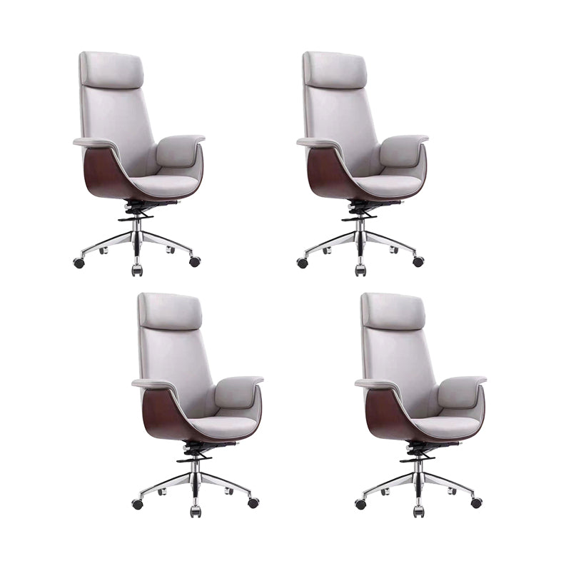 Modern Executive Chair Adjustable Back Height Office Chair with Wheels Dark Gray 4 Piece Set Clearhalo 'furn' 'furn_office_chair' 'Furniture' 'Office Chairs' 'Office Furniture' 'office_chair' 6753857