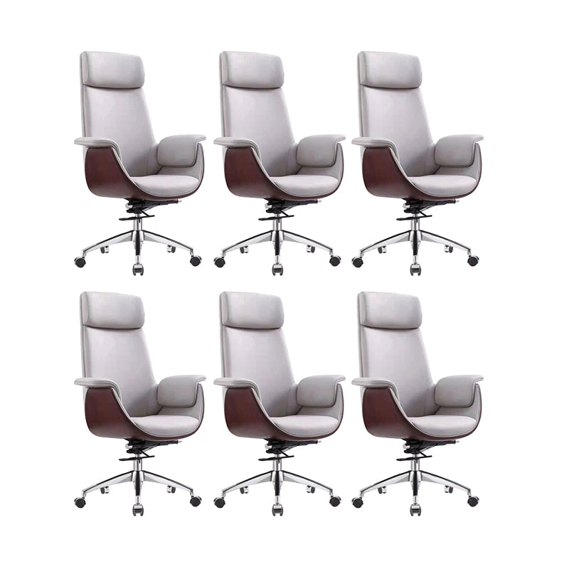 Modern Executive Chair Adjustable Back Height Office Chair with Wheels Dark Gray 6 Piece Set Clearhalo 'furn' 'furn_office_chair' 'Furniture' 'Office Chairs' 'Office Furniture' 'office_chair' 6753859