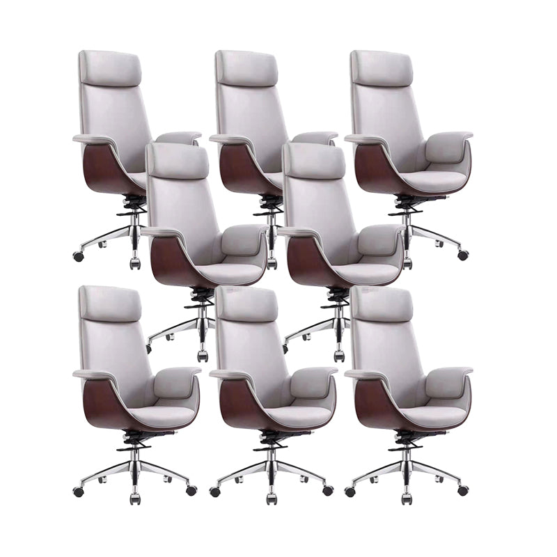 Modern Executive Chair Adjustable Back Height Office Chair with Wheels Dark Gray 8 Piece Set Clearhalo 'furn' 'furn_office_chair' 'Furniture' 'Office Chairs' 'Office Furniture' 'office_chair' 6753861