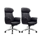 Modern Executive Chair Adjustable Back Height Office Chair with Wheels Textured Black 2 Piece Set Clearhalo 'furn' 'furn_office_chair' 'Furniture' 'Office Chairs' 'Office Furniture' 'office_chair' 6753865