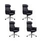 Modern Executive Chair Adjustable Back Height Office Chair with Wheels Textured Black 4 Piece Set Clearhalo 'furn' 'furn_office_chair' 'Furniture' 'Office Chairs' 'Office Furniture' 'office_chair' 6753867
