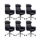 Modern Executive Chair Adjustable Back Height Office Chair with Wheels Textured Black 6 Piece Set Clearhalo 'furn' 'furn_office_chair' 'Furniture' 'Office Chairs' 'Office Furniture' 'office_chair' 6753868