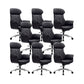 Modern Executive Chair Adjustable Back Height Office Chair with Wheels Textured Black 8 Piece Set Clearhalo 'furn' 'furn_office_chair' 'Furniture' 'Office Chairs' 'Office Furniture' 'office_chair' 6753870
