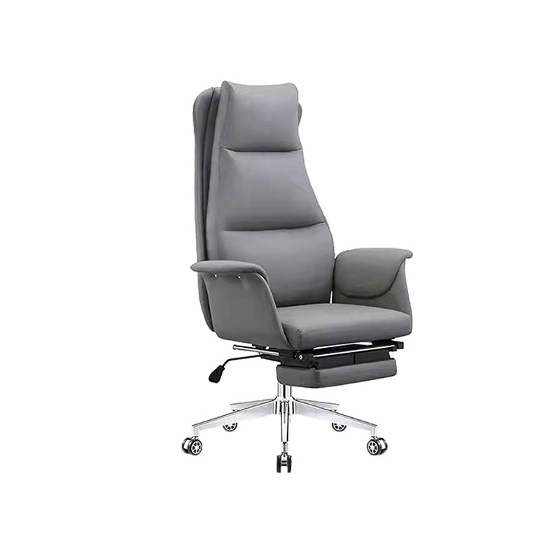 Modern Executive Chair Adjustable Back Height Office Chair with Wheels Grey 1 Piece Clearhalo 'furn' 'furn_office_chair' 'Furniture' 'Office Chairs' 'Office Furniture' 'office_chair' 6753871