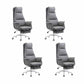Modern Executive Chair Adjustable Back Height Office Chair with Wheels Grey 4 Piece Set Clearhalo 'furn' 'furn_office_chair' 'Furniture' 'Office Chairs' 'Office Furniture' 'office_chair' 6753873
