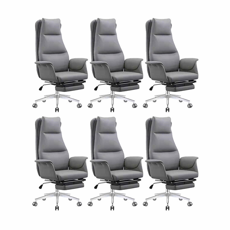 Modern Executive Chair Adjustable Back Height Office Chair with Wheels Grey 6 Piece Set Clearhalo 'furn' 'furn_office_chair' 'Furniture' 'Office Chairs' 'Office Furniture' 'office_chair' 6753874