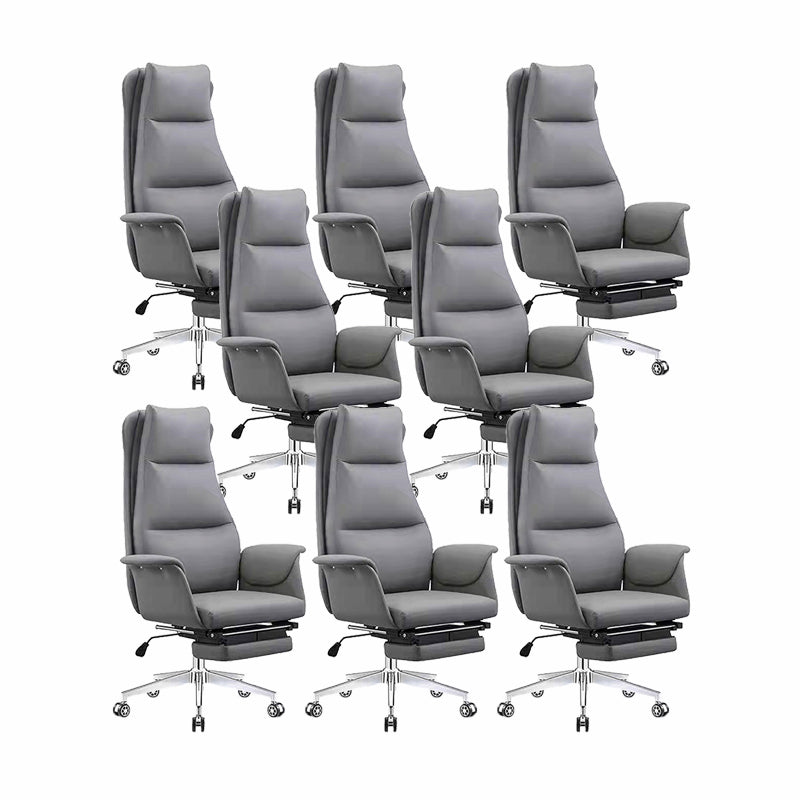 Modern Executive Chair Adjustable Back Height Office Chair with Wheels Grey 8 Piece Set Clearhalo 'furn' 'furn_office_chair' 'Furniture' 'Office Chairs' 'Office Furniture' 'office_chair' 6753875