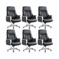 Modern Executive Chair Adjustable Back Height Office Chair with Wheels Black 6 Piece Set Clearhalo 'furn' 'furn_office_chair' 'Furniture' 'Office Chairs' 'Office Furniture' 'office_chair' 6753879
