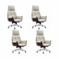 Modern Executive Chair Adjustable Back Height Office Chair with Wheels Off-White 4 Piece Set Clearhalo 'furn' 'furn_office_chair' 'Furniture' 'Office Chairs' 'Office Furniture' 'office_chair' 6753882
