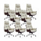 Modern Executive Chair Adjustable Back Height Office Chair with Wheels Off-White 8 Piece Set Clearhalo 'furn' 'furn_office_chair' 'Furniture' 'Office Chairs' 'Office Furniture' 'office_chair' 6753884