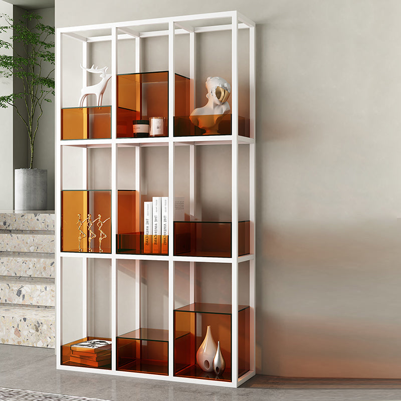 Acrylic Scandinavian Bookshelf Standard Open Back Bookcase with Shelves