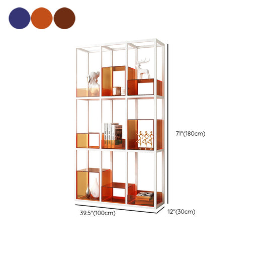 Acrylic Scandinavian Bookshelf Standard Open Back Bookcase with Shelves