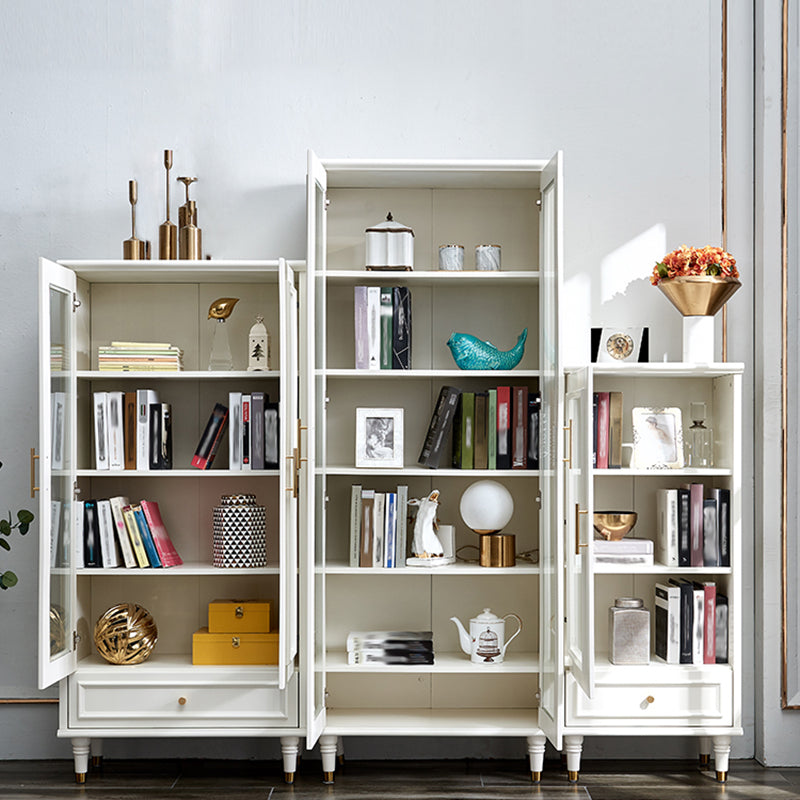 Modern Style  Bookshelf Closed Back Standard Engineered Wood Bookcase in White