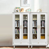 Modern Style  Bookshelf Closed Back Standard Engineered Wood Bookcase in White