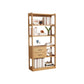 Modern Style Open Back Bookshelf Standard Wooden Bookcase with Drawers