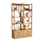 Modern Style Open Back Bookshelf Standard Wooden Bookcase with Drawers