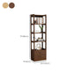 Modern Style Open Back Bookshelf Standard Wooden Bookcase with Drawers