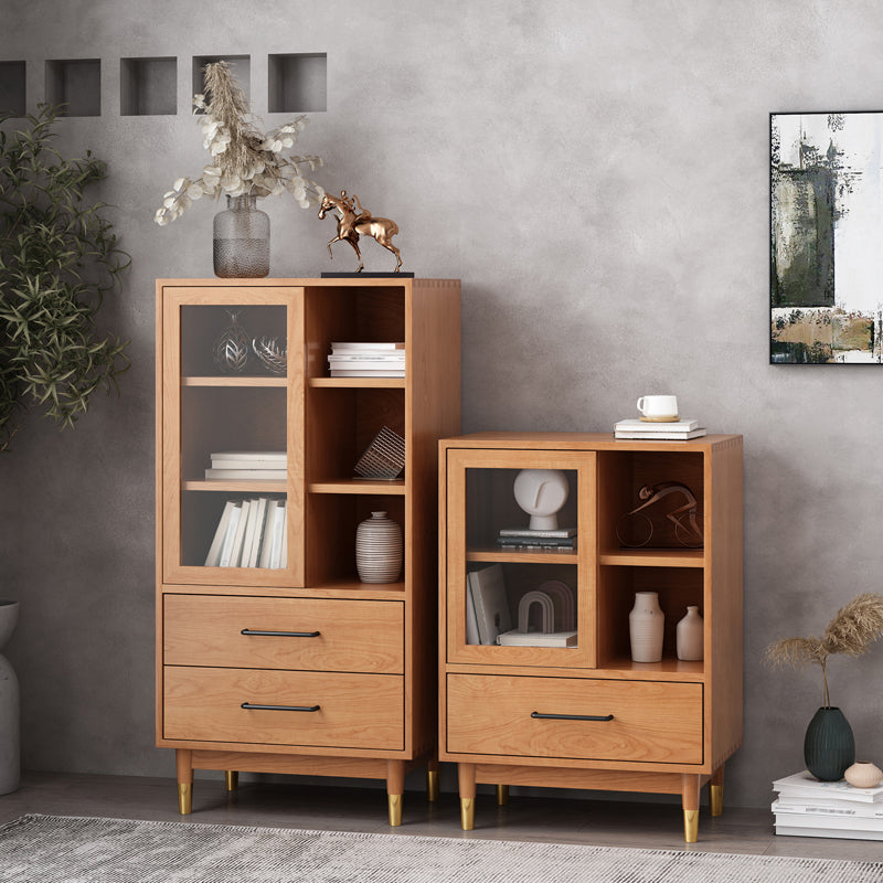 Modern Style Closed Back Bookshelf Wooden Bookcase with Drawer Storage