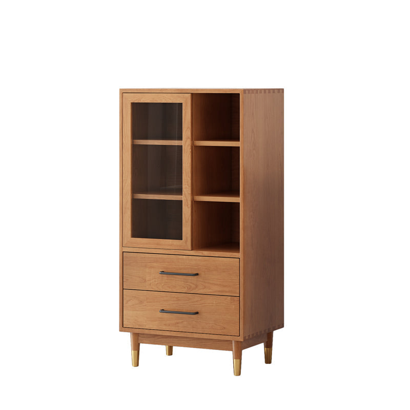Modern Style Closed Back Bookshelf Wooden Bookcase with Drawer Storage