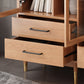 Modern Style Closed Back Bookshelf Wooden Bookcase with Drawer Storage