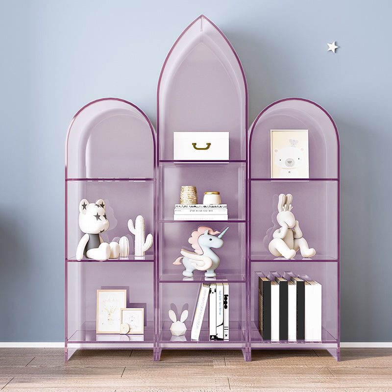 Acrylic Standard Bookshelf Glam Closed Back Bookcase with Shelves