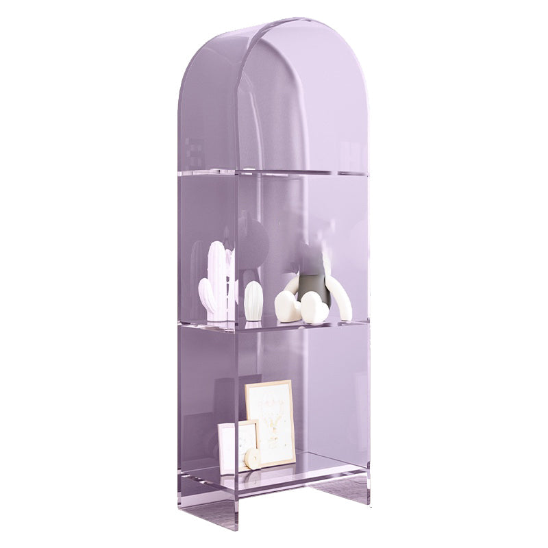 Acrylic Standard Bookshelf Glam Closed Back Bookcase with Shelves