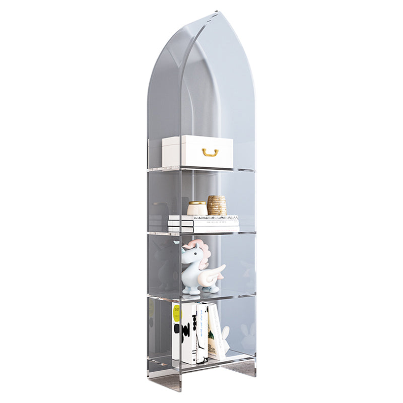 Acrylic Standard Bookshelf Glam Closed Back Bookcase with Shelves