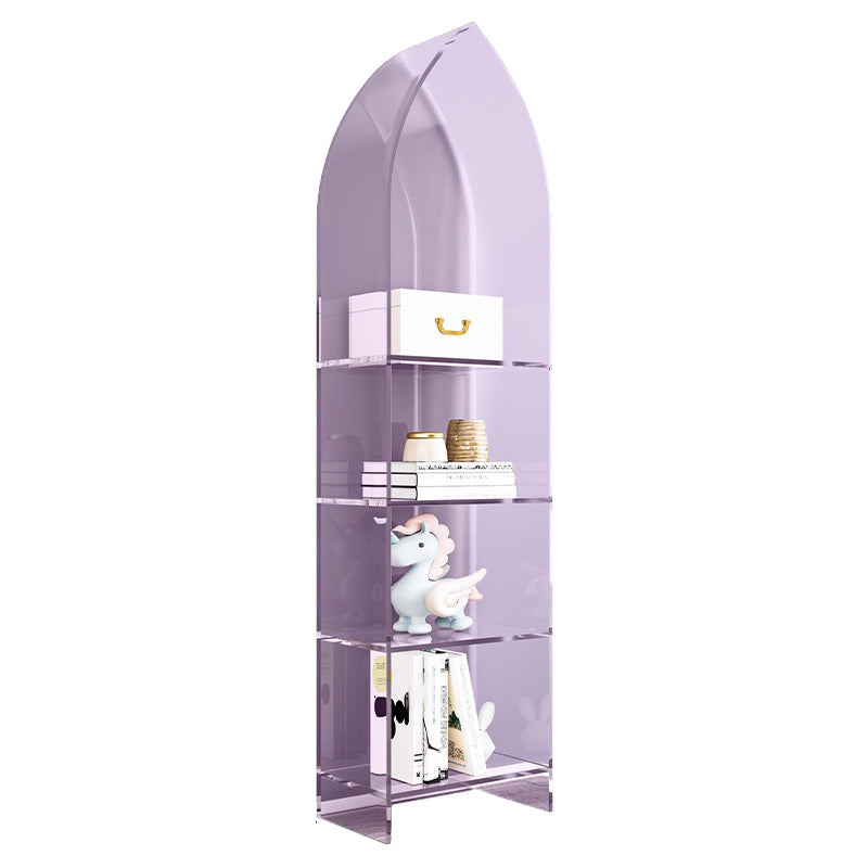 Acrylic Standard Bookshelf Glam Closed Back Bookcase with Shelves