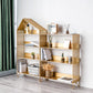 Metal Standard Bookcase Open Back Glam Bookshelf with Shelves