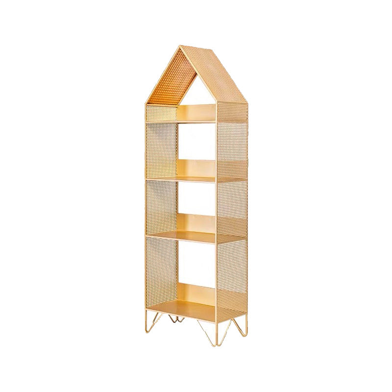 Metal Standard Bookcase Open Back Glam Bookshelf with Shelves